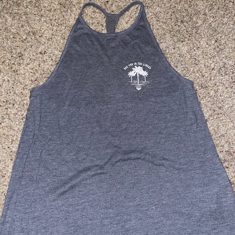 Light grey soft razor back tank. Size M. Roxy Brand.